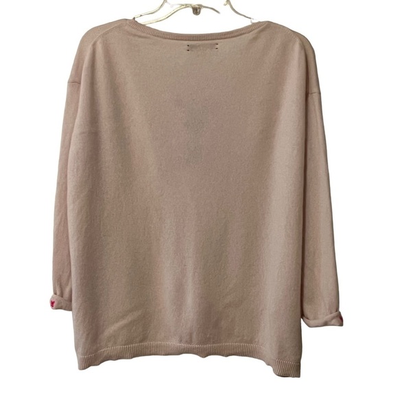 LABEL + Thread 100% Cashmere Henley Style Tie Sweater M Relaxed slouchy boxy - Picture 7 of 14